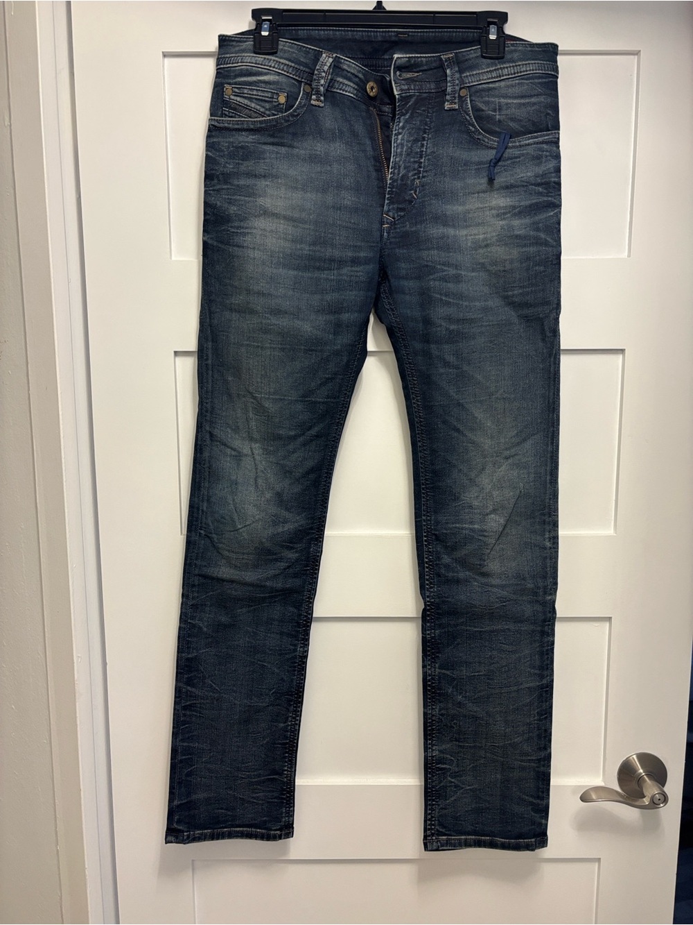Diesel Straight Blue Washed Jeans women